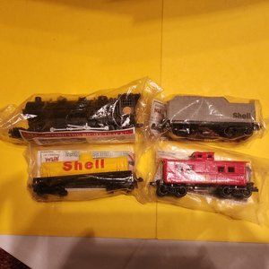 Shell Oil Train Set Die Cast 4 Pieces - New Sealed 1996 🚂🚂🚂🚂